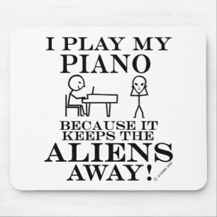Keeps Aliens Away Piano Mouse Mat