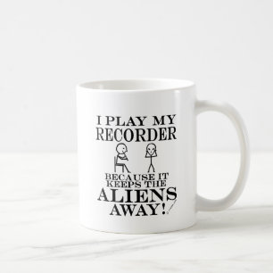 Keeps Aliens Away Recorder Coffee Mug