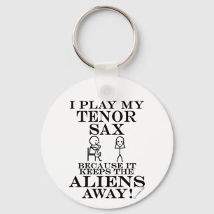 Keeps Aliens Away Tenor Sax Key Ring