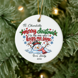 Keeps Me Sane Christmas Ornament Gift