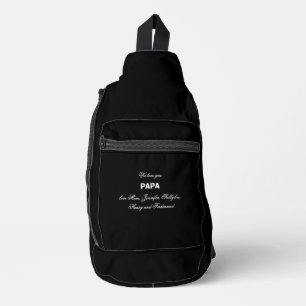 Keeps Valuables Safe, Love you PAPA, Rustic Black Sling Bag