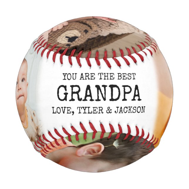 Keepsake 4 Photo Collage for Grandpa Baseball (Front)
