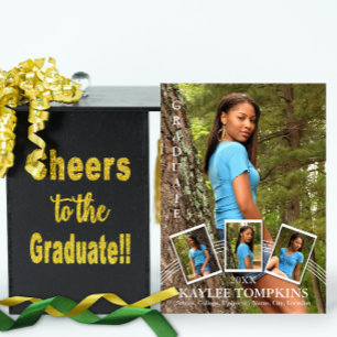 Keepsake 4 Photo Modern Graduation Invitation