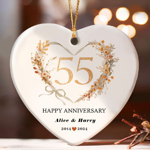 Keepsake 55th 💞 Gold Wedding Anniversary Ornament