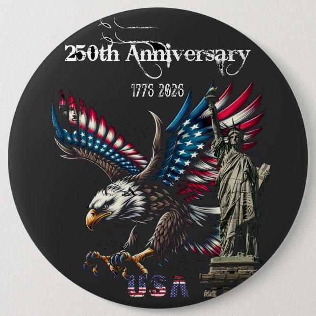 Keepsake Anniversary  250th USA 6 Cm Round Badge (Front)