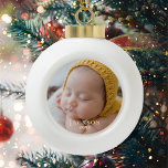 Keepsake Baby Photo Ceramic Ball Christmas Ornament<br><div class="desc">Add your child's photograph,  name,  and year to customise this ornament for a unique,  beautiful gift for family. Grandparents will love this special keepsake!</div>