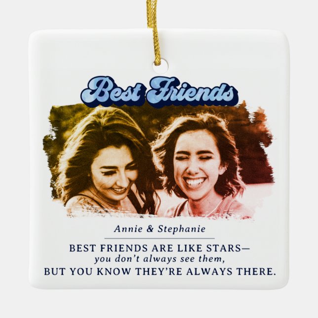 Keepsake Best Friends Photo Ceramic Ornament (Front)