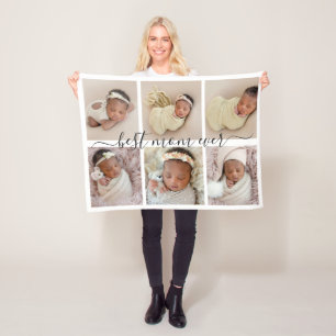 Keepsake Best Mum Ever Photo Collage Mothers Day Fleece Blanket