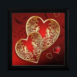 Keepsake Box/Hearts Gift Box<br><div class="desc">Keepsake Box/Hearts Size Large 7.125" Square w/6" Tile Display your favourite images on a vibrant tile inlaid into the lid of this beautiful jewellery box. Made of lacquered wood, the jewellery box comes in Golden Oak, Ebony Black, Emerald Green, and Red Mahogany. Soft felt protects your jewellery and collectibles. Box...</div>