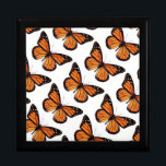 Keepsake Box/Monarch Butterflies Gift Box<br><div class="desc">Keepsake Box/Monarch Butterflies Size Large 7.125" Square w/6" Tile Display your favourite images on a vibrant tile inlaid into the lid of this beautiful jewellery box. Made of lacquered wood, the jewellery box comes in Golden Oak, Ebony Black, Emerald Green, and Red Mahogany. Soft felt protects your jewellery and collectibles....</div>