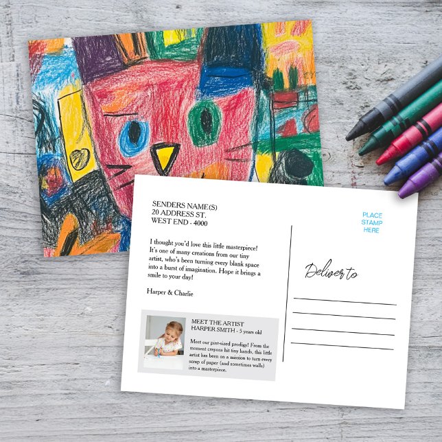 Keepsake Children's Art  Holiday Postcard (Creator Uploaded)