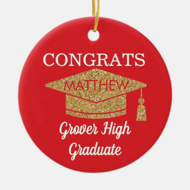Keepsake! Congrats Any Graduate Ceramic Ornament (Front)