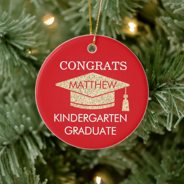 Keepsake! Congrats Kindergarten Grad Ceramic Tree Decoration (Tree)