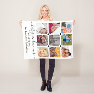 Keepsake Connected By Love 9 Photo Collage Fleece Blanket