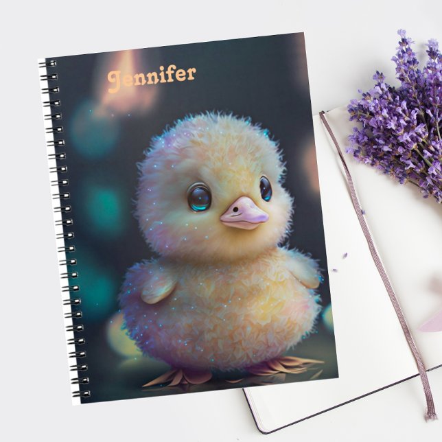 Keepsake Cute Personalised Whimsical yellow duck Notebook (Creator Uploaded)