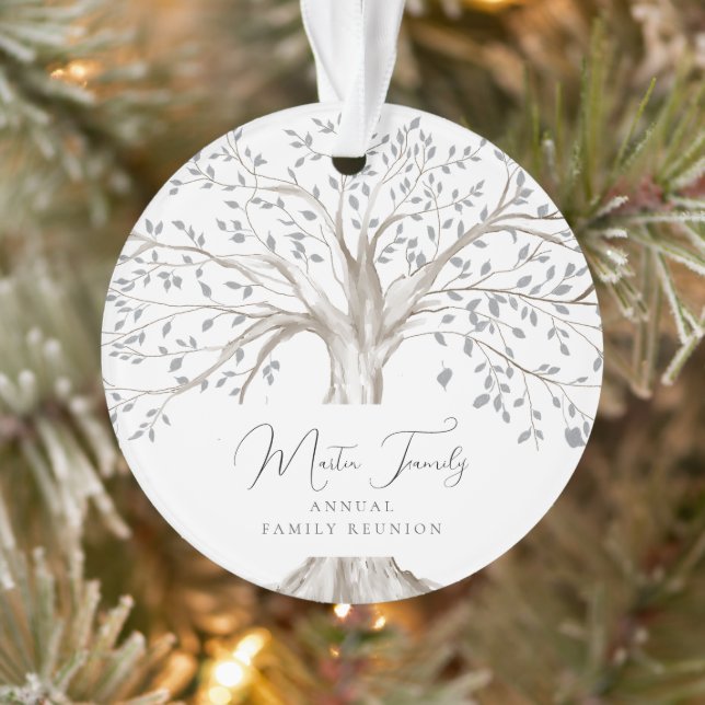 Keepsake Family Tree Annual Reunion Watercolor Ornament (Tree)