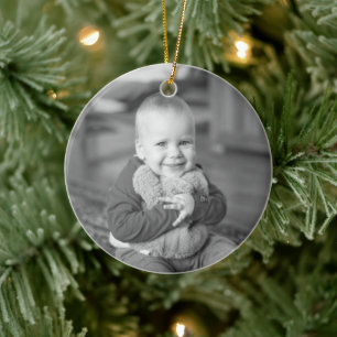 Keepsake First Christmas Photo Greenery Ceramic Tree Decoration