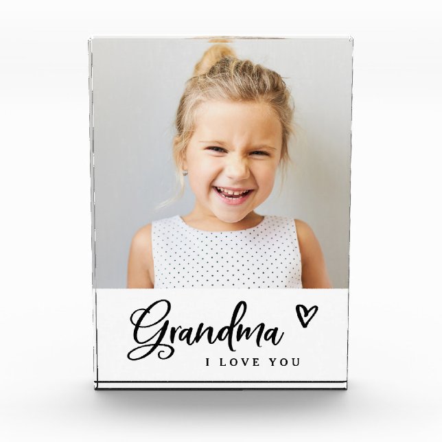 Keepsake for Grandma | Cute and Modern Photo Block (Front)