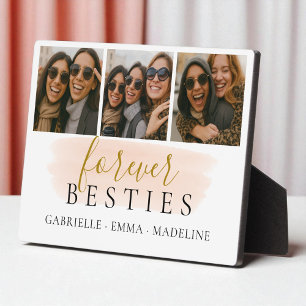 Keepsake Forever Besties Friends 3 Photo Collage Plaque