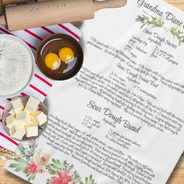 Keepsake Heirloom Long Recipe Christmas Gift Tea Towel (Keepsake Heirloom Long Recipe Christmas Gift Kitchen Towel)