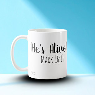 Keepsake He's Alive Typography Coffee Mug