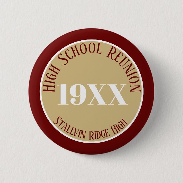 Keepsake! High School class reunion button (Front)