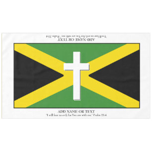 Keepsake JAMAICA FLAG Cross Scripture 60"x104" Tablecloth