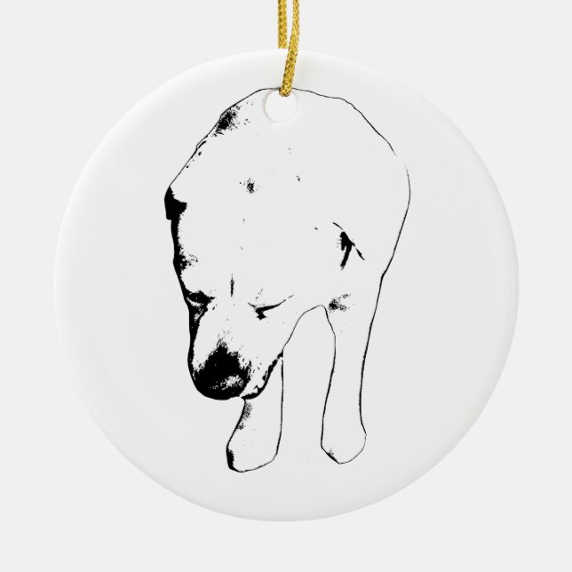 Keepsake Labrador, Gentle Head-Down Ceramic Tree Decoration (Front)