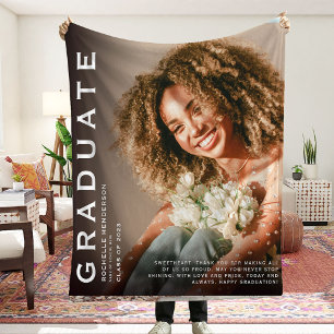 Keepsake Large Photo & Quote Graduation Gift  Fleece Blanket