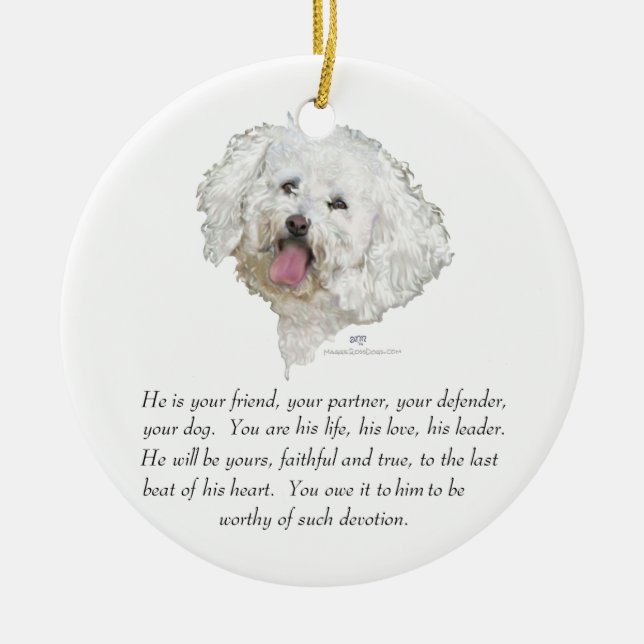 Keepsake, Male Dog Ceramic Tree Decoration (Front)