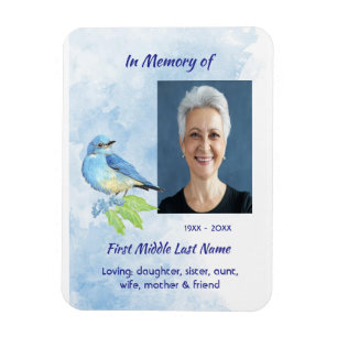Keepsake Memorial  Bluebird Garden Bird  Magnet