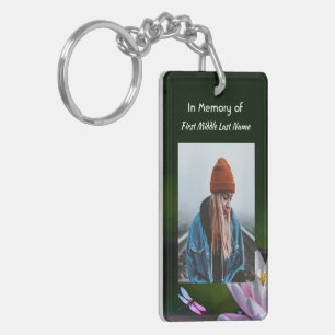 Keepsake Memorial Dragonfly Lotus Flower Key Ring