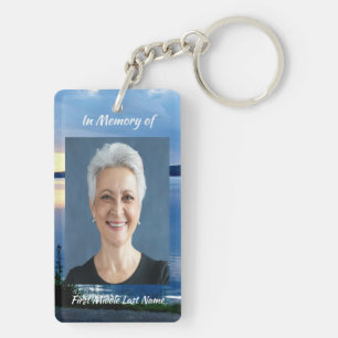 Keepsake Memorial Photo Lake Sunrise Nature Key Ring