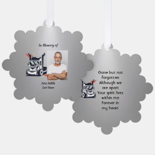 Keepsake Memorial Semi-Truck Tractor-trailer  Tree Decoration Card