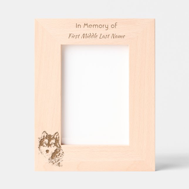 Keepsake Memorial Watercolor Wolf Animal Etched Frames (Front)