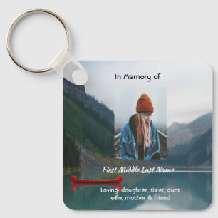 Keepsake Memorial Wilderness Lake Canoe Key Ring