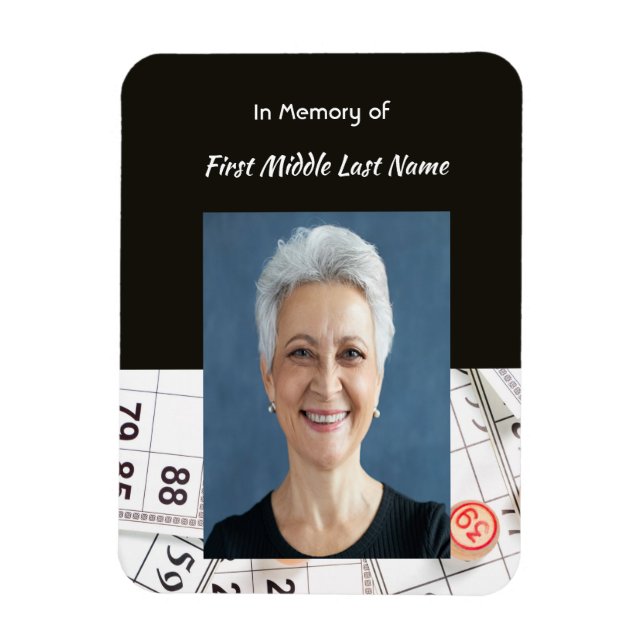 Keepsake Memory Photo Prayer Bingo Game Magnet (Vertical)