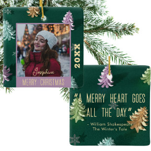 Keepsake Modern Minimalist Elegant Chic Quote Ceramic Ornament