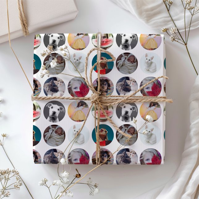 Keepsake Multi Photo Custom Collage Wrapping Paper Sheet (Creator Uploaded)