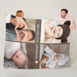 Keepsake Mum Grandma Photo Collage Fleece Blanket