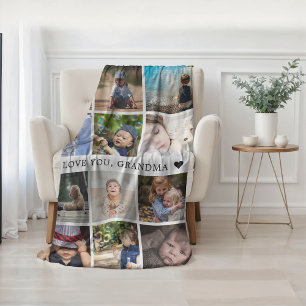Keepsake Mum Grandma Photo Collage Fleece Blanket