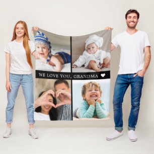Keepsake Mum Grandma Photo Collage Fleece Blanket