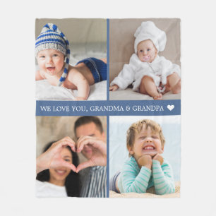 Keepsake Mum Grandparent Photo Collage Fleece Blanket