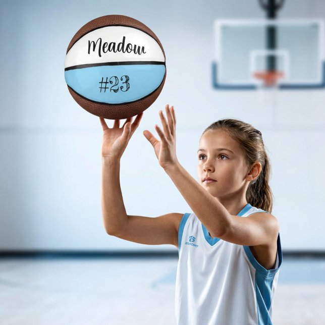  Keepsake Name Number Blue White Basketball (Creator Uploaded)