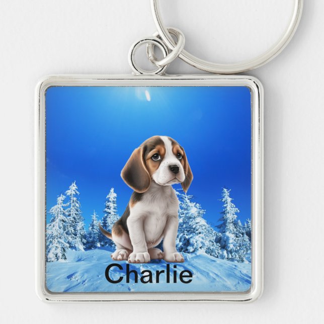 Keepsake Personalised Your Pet Dog Cat Lover Photo Key Ring (Front)
