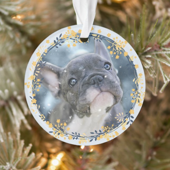 Keepsake Pet Photo + Year Hanukkah Commemorative Ornament (Tree)