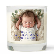 Keepsake  Photo Baptism Candle Personalize