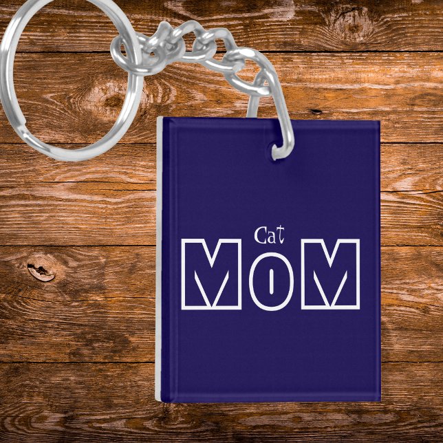 Keepsake Photo Cat Mum  Keychain Personalise (Front of keychain)