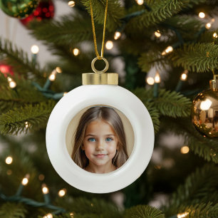 Keepsake PHOTO Christmas personalise Ceramic Ball Christmas Ornament