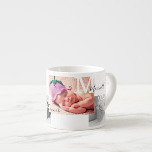 Keepsake Photo Collage Birth Announcement Espresso Cup